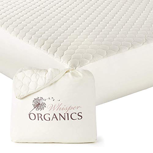 Whisper Organics 100% Bio-Baumwolle, gesteppter Matratzenbezug, atmungsaktive Matratzenauflage, 40 cm tief - GOTS zertifiziert, Matratzenschoner 140x190 cm von Whisper Organics