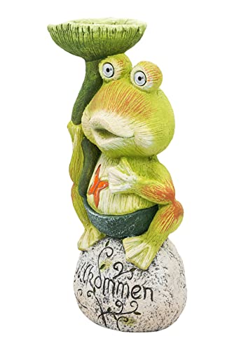 Wichtelstube-Kollektion XXL LED Gartenfigur ca. 58cm groß Frosch Deko Vogeltränke solar Willkommen Schriftzug Gartendeko stehend frostsicher für Garten Balkon Wichtelstube-Kollektion XXL LED Gartenfigur ca. 58cm groß Frosch Deko Vogeltränke solar Willkommen Schriftzug Gartendeko stehend frostsicher für Garten Balkon von Wichtelstube-Kollektion
