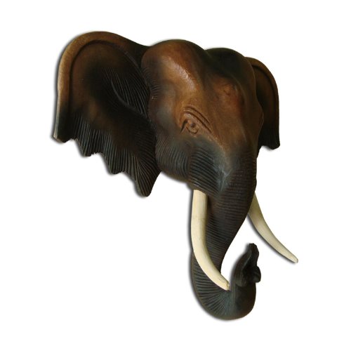 Elefantenkopf aus Holz, Relief von Wilai
