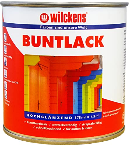 Wilckens Kunstharz Buntlack für Innen und Außen, hochglänzend, 375 ml, RAL 6005 Moosgrün von Wilckens