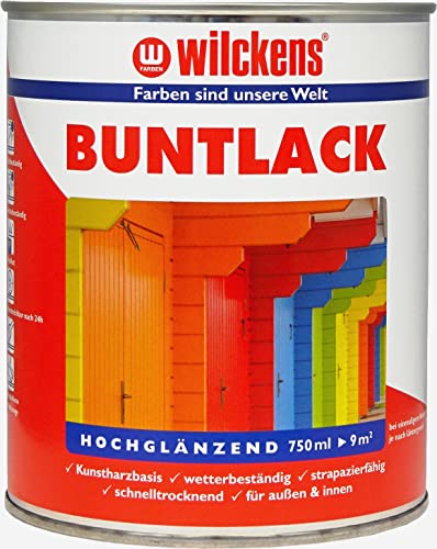 Wilckens Kunstharz Buntlack für Innen und Außen, hochglänzend, 750 ml, RAL 6005 Moosgrün von Wilckens