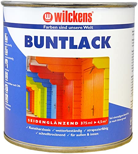Wilckens Kunstharz Buntlack für Innen und Außen, seidenglänzend, 375 ml, RAL 6005 Moosgrün von Wilckens