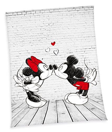 Wild South Shop Disney Mickey & Minnie Mouse XL Flanell Flauschdecke 150 x 200 cm Tagesdecke, Sofadecke von Wild South Shop