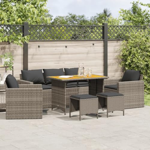 Willood 6-TLG. Rattanmöbel Gartenbank Rattan Garten Sitzgruppe Gartenlounge Gartenmöbel Set Sofagarnitur mit Kissen Grau Holz Tisch Willood 6-TLG. Rattanmöbel Gartenbank Rattan Garten Sitzgruppe Gartenlounge Gartenmöbel Set Sofagarnitur mit Kissen Grau Holz Tisch von Willood