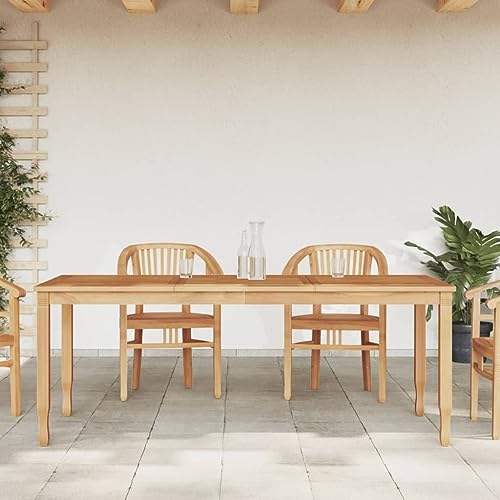 Willood Garten-Esstisch Massivholz Teak 200 x 90 x 75 cm grau Holz Outdoor Garten Balkon Table von Willood