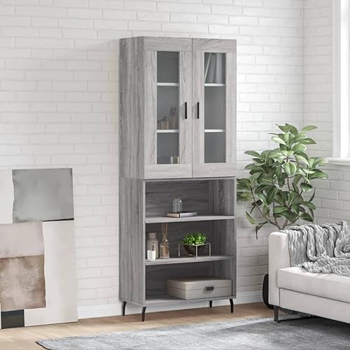 Willood Highboard Grau Sonoma 69,5x34x180 cm Holzwerkstoff 3 Einlegeböden Willood Highboard Grau Sonoma 69,5x34x180 cm Holzwerkstoff 3 Einlegeböden von Willood