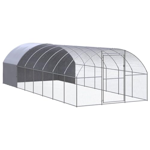 Willood Outdoor-Hühnerstall Verzinkter Stahl mit Dach 3 x 8 x 2 m freilaufgehege Outdoor Kaninchen Katzen Chicken von Willood