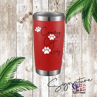 Personalisierte Crazy Cat Lady 20 Oz Isolierter Edelstahl Tumbler, 9 Tumbler Farben Zur Auswahl von WillowWaresCo