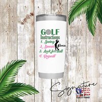 Personalisierte Golfanleitung 20 Oz Isolierter Edelstahl Tumbler, 9 Tumbler Farben Zur Auswahl von WillowWaresCo