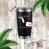 Personalisierte Liebe Über State Lines 20 Oz Isolierter Edelstahl Tumbler, 9 Tumbler Farben Zur Auswahl von WillowWaresCo