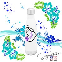 Personalisiertes Florales Herz Stethoskop 16 Oz Edelstahl Wasserflasche von WillowWaresCo