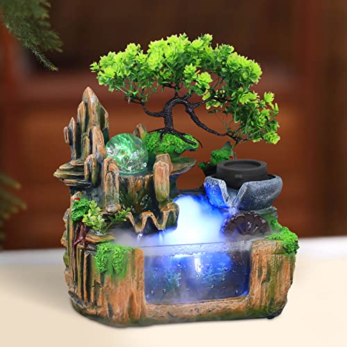 WindWilder Zimmerbrunnen mit LED Beleuchtung 220V, Klein Desktop Rockery Water Fountain Indoor mit Zerstäubungseffekt und Acryl Aquarium, für Wohnzimmer Schlafzimmer Büro Dekoration, 25 x 15 x 27 cm WindWilder Zimmerbrunnen mit LED Beleuchtung 220V, Klein Desktop Rockery Water Fountain Indoor mit Zerstäubungseffekt und Acryl Aquarium, für Wohnzimmer Schlafzimmer Büro Dekoration, 25 x 15 x 27 cm von WindWilder