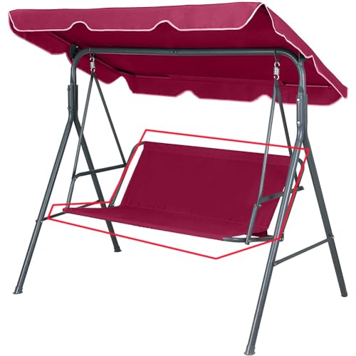 WingFly Ersatz-Schaukel Sitzbezug für Hollywoodschaukel, Sitzbezug für Gartenstuhl, für den Außenbereich 2- und 3-Sitzer (Rot, 138 x 50 x 50 cm) von WingFly