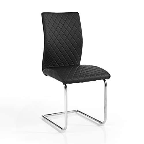 Wink Design Jillian Black Set mit 4 Stuhl, Schwarz, Chrom, 42x58xH94 cm von Wink Design