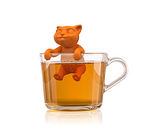 Winkee - Cute Animal Teesieb Kätzchen | Tee Ei für losen Tee | Tea Infuser lustig | Teesieb für Tasse | Gewürzsieb Silikon | Teekugel-Tier-Figur von Winkee