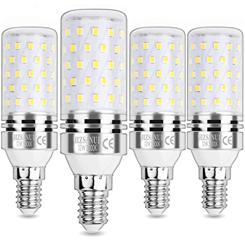 HZSANUE E14 LED Mais Lampen 12W, 3000K Warmweiß, 1350Lm,Kleine Edison Schraube Kerze Leuchtmittel, 100W Glühlampen Äquivalent,Nicht Dimmbar, 4er-Pack von HZSANUE