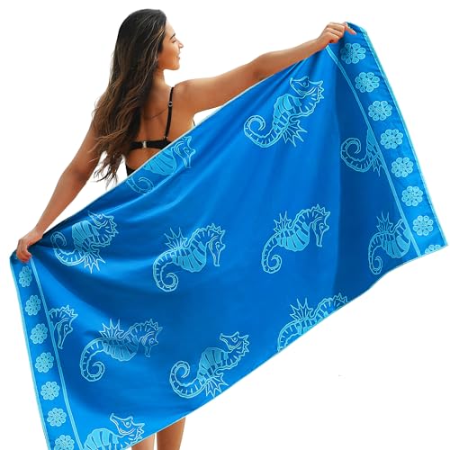 Winthome Strandtuch Beidseitig, Strandhandtuch Groß 180x90cm, Mikrofaser Strandtuch XXL Schnelltrocknend Leicht, Badetuch Strandtuch Sandfrei, für Damen Herren Reise Urlaub Schwimmen Sauna (1 Pack) von Winthome