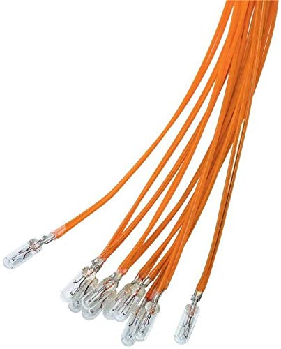 10er Set WireThinX Subminiaturlampe 0,24 W, 6 V, 0,040 A mit 25 cm Kabel orange von WireThinx