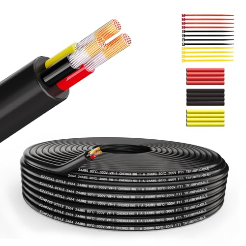 Wirelume 24AWG 3x0,2 mm² Elektrischer Draht 3 Adrig Kabel 5V/12V/24V verseilt PVC Stromkabel 5 FT/1.5 M Niederspannungskabel aus verzinntem Kupfer Mantelleitung Feuchtraumkabel Elektrokabel Wirelume 24AWG 3x0,2 mm² Elektrischer Draht 3 Adrig Kabel 5V/12V/24V verseilt PVC Stromkabel 5 FT/1.5 M Niederspannungskabel aus verzinntem Kupfer Mantelleitung Feuchtraumkabel Elektrokabel von Wirelume
