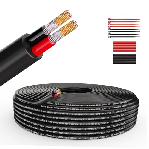 Wirelume 22AWG 2x0,3 mm² Elektrischer Draht 2 Adrig Kabel 5V/12V/24V verseilt PVC Stromkabel 10 Fuß/3 m Niederspannungskabel aus verzinntem Kupfer Mantelleitung Feuchtraumkabel Elektrokabel Wirelume 22AWG 2x0,3 mm² Elektrischer Draht 2 Adrig Kabel 5V/12V/24V verseilt PVC Stromkabel 10 Fuß/3 m Niederspannungskabel aus verzinntem Kupfer Mantelleitung Feuchtraumkabel Elektrokabel von Wirelume
