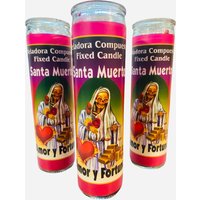 Santa Muerte Amor Y Fortuna Veladora, Heiliger Tod Liebe Und Glück Feste Kerze, Für Wohlstand von WitchesValley