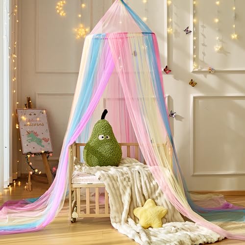 Wnqou Prinzessin Regenbogen Betthimmel,X-Large Regenbogen Betthimmel für Mädchen Zimmer Dekoration,Kinder-Feentraum Spielzelt für Zimmer,Leseecke Wnqou Prinzessin Regenbogen Betthimmel,X-Large Regenbogen Betthimmel für Mädchen Zimmer Dekoration,Kinder-Feentraum Spielzelt für Zimmer,Leseecke von Wnqou