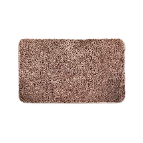 WohnDirect Badezimmerteppich Braun - Badematte rutschfest 50 x 80 cm - Badteppich Set, waschbar von WohnDirect