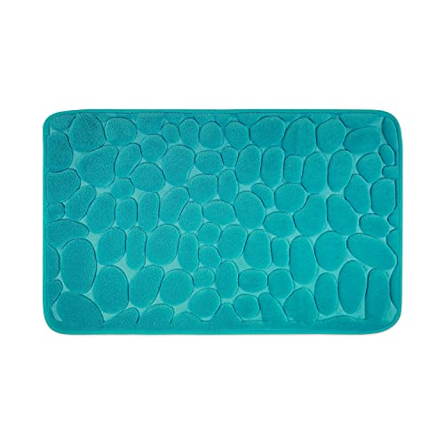 WohnDirect Badezimmerteppich mit Memory Foam - Rutschfester Badteppich - Badematte waschbar & schnelltrocknend auch ideal als Duschvorleger - Badvorleger 50 x 80 cm - Petrol von WohnDirect