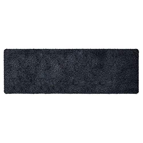 WohnDirect Magic Mat 50x150cm, Blau-Schwarz - Ultra Saugstarke, Waschbare und rutschfeste Fußmatte aus Mikrofaser - Sehr dünn, passt unter Fast Jede Türe von WohnDirect