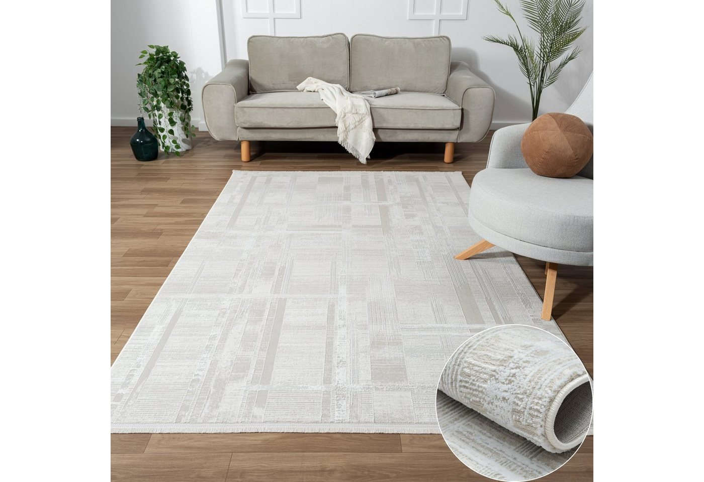 Teppich MY-RUG Alska, Kurzflor-Teppich 150x80cm, Wohnando, rechteckig, Höhe: 12 mm, weich, gemütlich, mit schönem Muster, flachgewebt von Wohnando