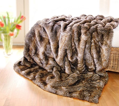 Felldecke Otter als Fellimitat in 5 Größen Webpelzdecke Kuscheldecke Tagesdecke oder Fellkissen (170 x 220 cm) von Felldecken Wohnen & Accessoires