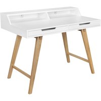 Schreibtisch weiß lackiert natur B/H/T: ca. 110x85x60 cm von Wohnling