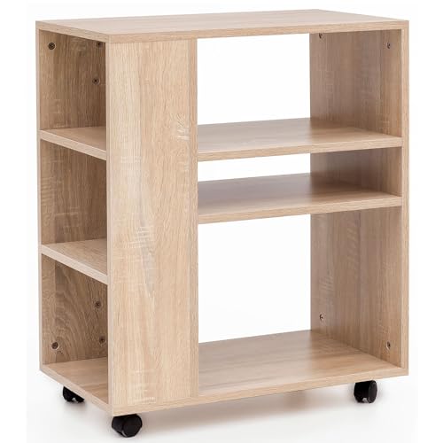 Wohnling Regal WL5.695 Sonoma 60x35x75 cm Regalwagen mit Rollen Holz, Schmales Küchen-Regal, Telefontisch Rollwagen Modern, Bücher-Regal schmal Standcontainer hoch Wohnling Regal WL5.695 Sonoma 60x35x75 cm Regalwagen mit Rollen Holz, Schmales Küchen-Regal, Telefontisch Rollwagen Modern, Bücher-Regal schmal Standcontainer hoch von Wohnling