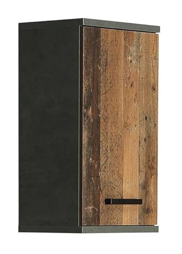 Hängeschrank 1-TRG VERIS von Forte Beton dunkelgrau/Old-Wood Vintage von Wohnorama