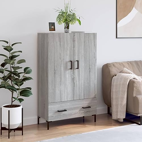 Woiinea Küchenschränke aus mehrschichtigem Holz, 69,5 x 31 x 115 cm, Sonoma-Grau, modernes Buffet bietet reichlich Stauraum für die Aufbewahrung von Gegenständen, seitliche Möbel, Wohnzimmer, von Woiinea