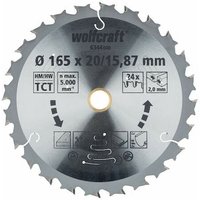 Handkreissägeblatt hm f. Akku Z24, 165x1,8x15,87/20mm Wolfcraft von Wolfcraft