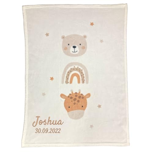 Wolimbo Babydecke - 75x100cm - Motiv Little Friends - personalisierbar - Krabbeldecke mit Wunsch Name/Motiv - Kinderdecke - Geschenk zur Taufe, Geburt, Geburtstag Wolimbo Babydecke - 75x100cm - Motiv Little Friends - personalisierbar - Krabbeldecke mit Wunsch Name/Motiv - Kinderdecke - Geschenk zur Taufe, Geburt, Geburtstag von Wolimbo