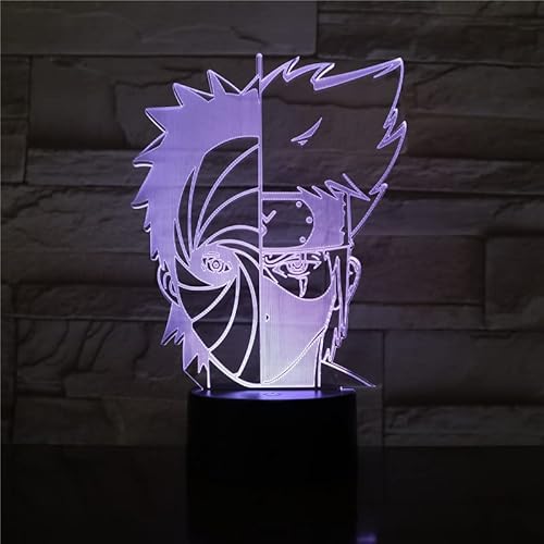 Wolostore LED Lampe Anime Manga Naruto Obito Kakashi Farbwechsel USB Nachtlicht und Dekoration von Wolostore