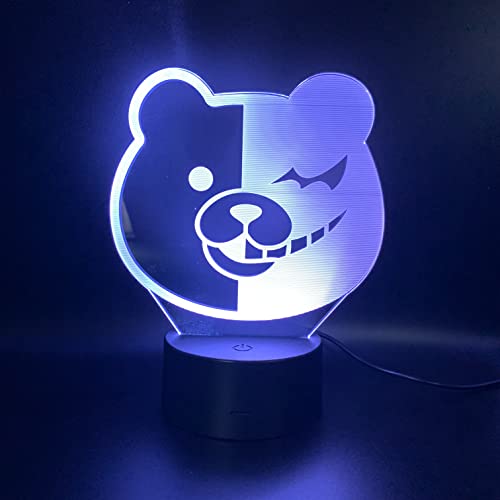 Wolostore LED-Videospiellampe Monokuma Farbwechsel USB Nachtlicht und Dekoration Hilfe Nacht Schlaf Geschenk von Wolostore