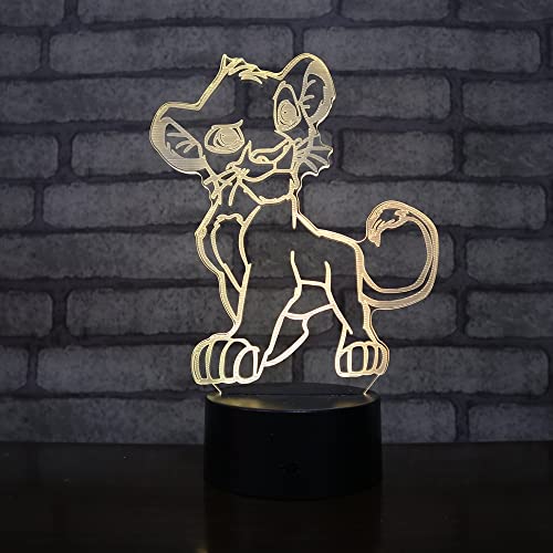 Wolostore Simba LED-Lampe für Kinder, Farbwechsel, USB, Nachtlicht und Dekoration, Schlafhilfe von Wolostore