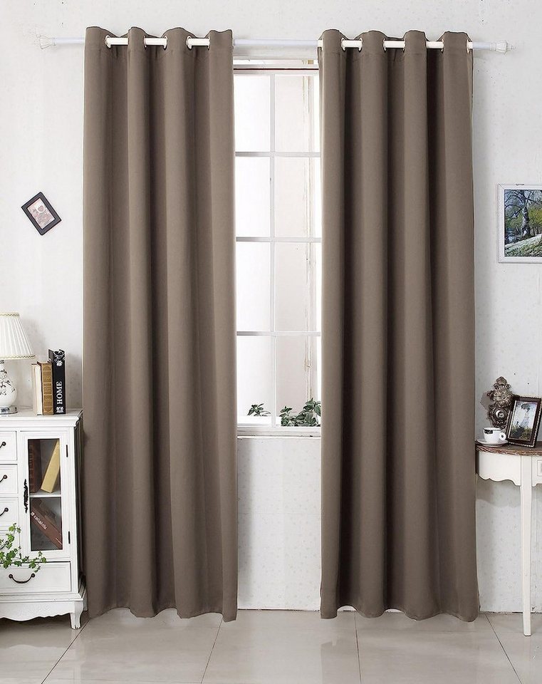 Woltu Verdunkelungsvorhang, Ösen, blickdicht, 2er Set Vorhang Blickdicht Thermovorhang 250g/m² Woltu Verdunkelungsvorhang, Ösen, blickdicht, 2er Set Vorhang Blickdicht Thermovorhang 250g/m² von Woltu