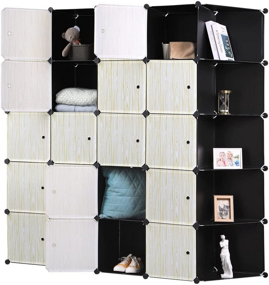 Woltu Kleiderschrank (1-St) Steckregalsystem Bücherregal mit 2 Kleiderstangen von Woltu
