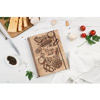 Hölzernes Rezeptbuch, Personalisiertes Rezepte-Holz-Benutzerdefiniertes Kochbuch, Geburtstagsgeschenk Für Mama, Rezeptbuchbinder, Muttertagsgeschenk von WoodTodayEU