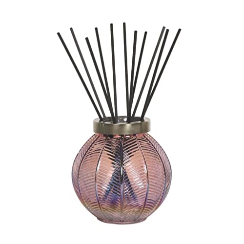 Woodbridge leeres Reed Diffuser Glas | zum Selbstbefüllen | Pink | Schickes Diffuser Glas inklusive 50 Stück Rattan Reeds zur Duftverteilung | geruchsneutralisierender Luftentfeuchter von Woodbridge