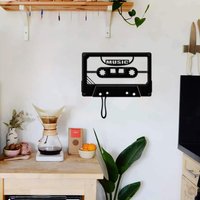 Musik Kassette Wand Kunst, Eingang, Wandbehang, Housewarming Geschenk, Wohnzimmer, Büro Dekor, Dekoration, Wohnkultur, Zuhause Leben von WoodenSnail