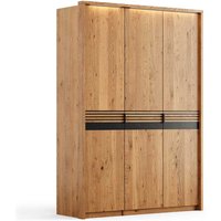 Kleiderschrank Eiche Massivholz in modernem Design LED Beleuchtung von Wooding Nature