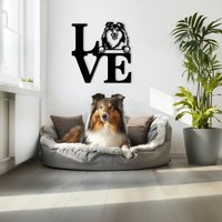 Sheltie Wandkunst Holzwanddekor. Shetland Sheepdog Love Schild Mit Individuellem Tierportrait. Zeichen Holzwandkunst. Besitzer Geschenke von WoodyardStore