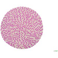 Rosafarbener Pom Teppich - Runder Filzteppich Handgefertigter Umweltfreundlicher 40-300 cm von WoollyFelts