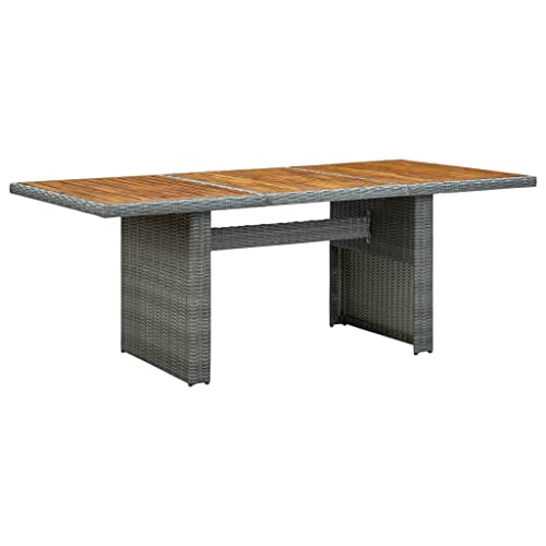 Woonisher Gartentisch Hellgrau Poly Rattan und Akazie Massivholz Kunststoff gartentisch wetterfest Woonisher Gartentisch Hellgrau Poly Rattan und Akazie Massivholz Kunststoff gartentisch wetterfest von Woonisher