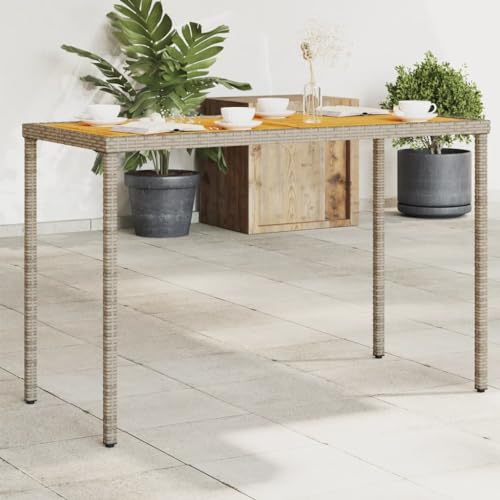 Woonisher Gartentisch mit Akazienholz-Platte Grau 115x54x74cm Poly Rattan Kunststoff gartentisch wetterfest Woonisher Gartentisch mit Akazienholz-Platte Grau 115x54x74cm Poly Rattan Kunststoff gartentisch wetterfest von Woonisher